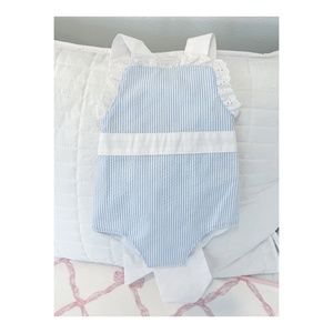 TBBC Sarah Reed Blue Seersucker Sunsuit